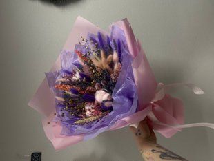 Purple bouquet with a mix of dried flowers №53