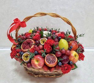 Basket with fruits and flowers №15