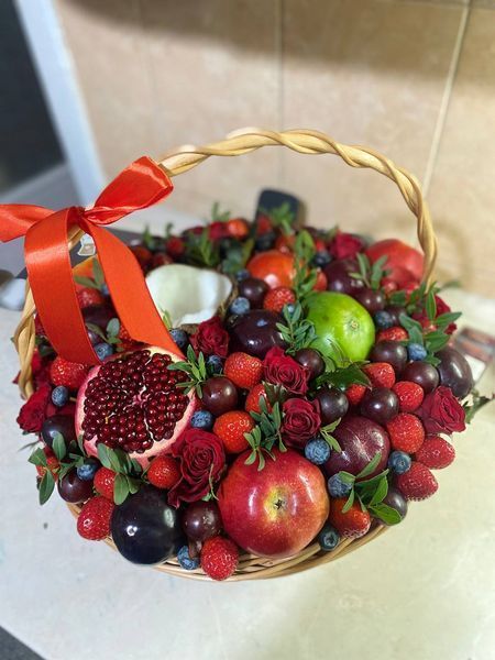 Basket with fruits and flowers №15