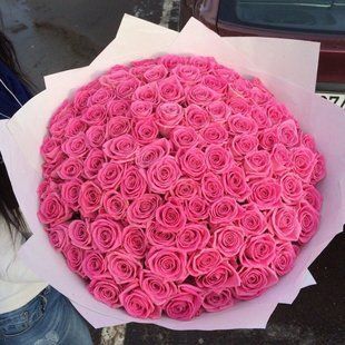 Bouquet of 101 pink roses "Aqua" №492