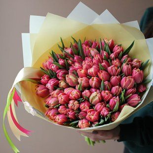 Bouquet of tulips "Columbus", 75 pcs. №361