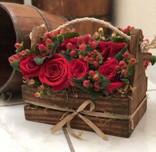 Composition in a wooden box №12