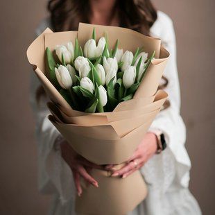 Bouquet of white tulips, 21 pcs. №365