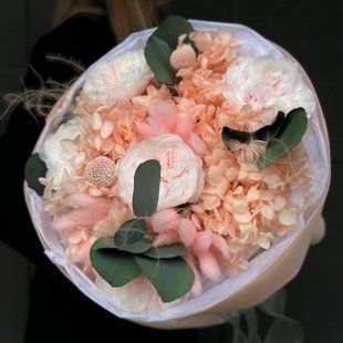 Bouquet of dried flowers with stabilized roses №70