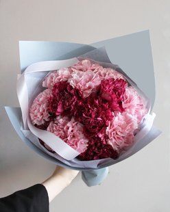 Bouquet of 13 pink carnations "Heart" №659