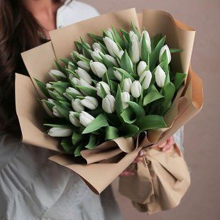 Bouquet of white tulips, 51 pcs. №367