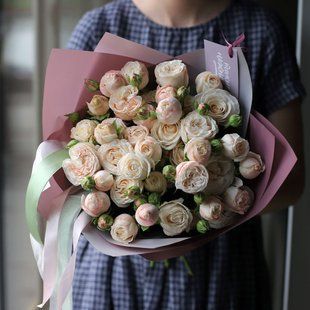 11 branches of peony rose "Bombastic" №528