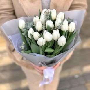 Bouquet of white tulips, 17 pcs. №280