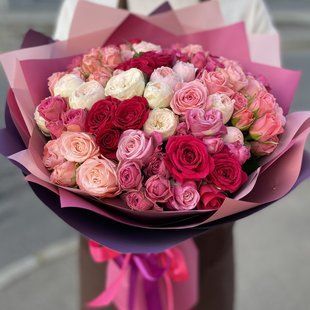 Mix of peony roses (19 branches) №529