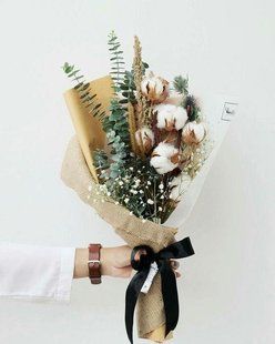 Букет з бавовною та евкаліптом №2 1583 фото