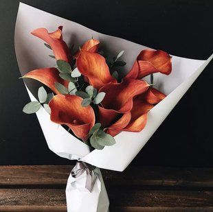Orange callas, 9 pcs. №27