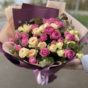 Mix of peony roses Misty Bubbles №538