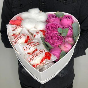 Heart with peony rose and Raffaello №35