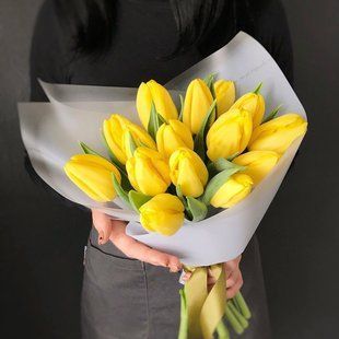 Bouquet of yellow tulips, 15 pcs. №380