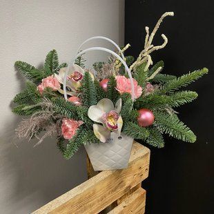 Новогодняя композиция в сумочке №3 00095 фото