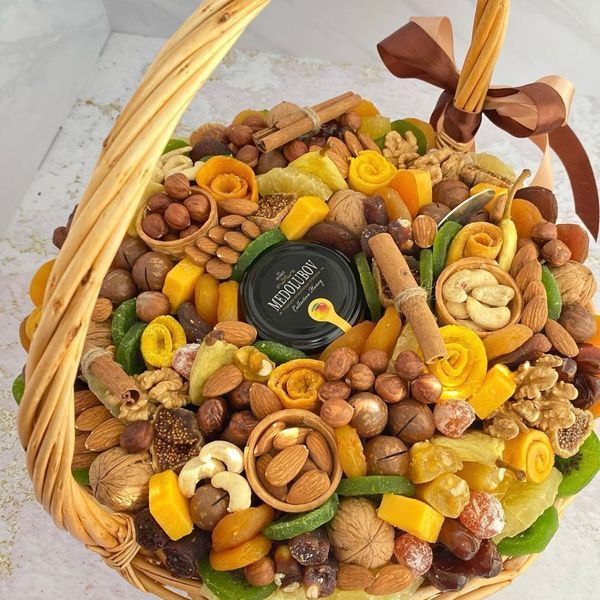 Basket with dried fruits and honey №36