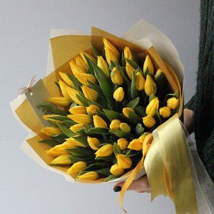 Bouquet of yellow tulips, 51 pcs. №383