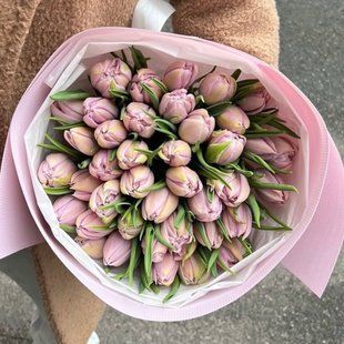 Bouquet of lavender peony tulips, 49 pcs. №387