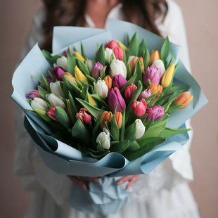 Tulips mix colors, 51 pcs. №353